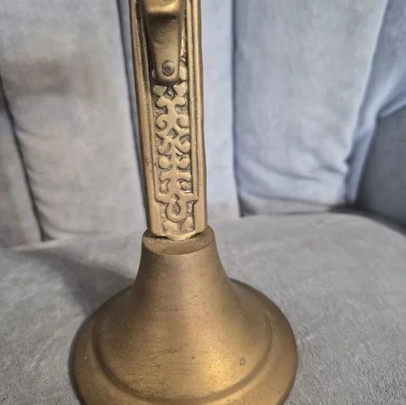 Gold Crucifix Statue Solid Brass Vintage